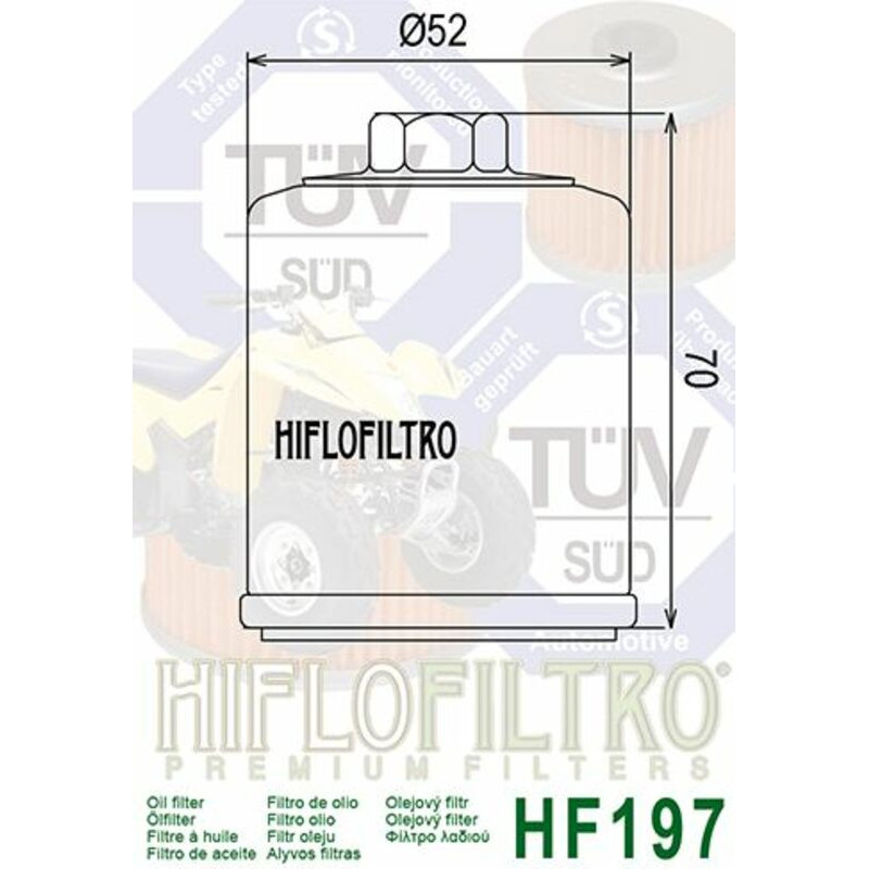 Filtre à huile HIFLOFILTRO - HF197